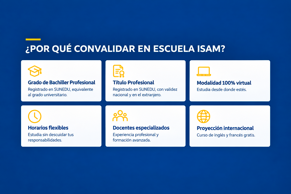 Beneficios Oficiales de Convalidación Escuela ISAM